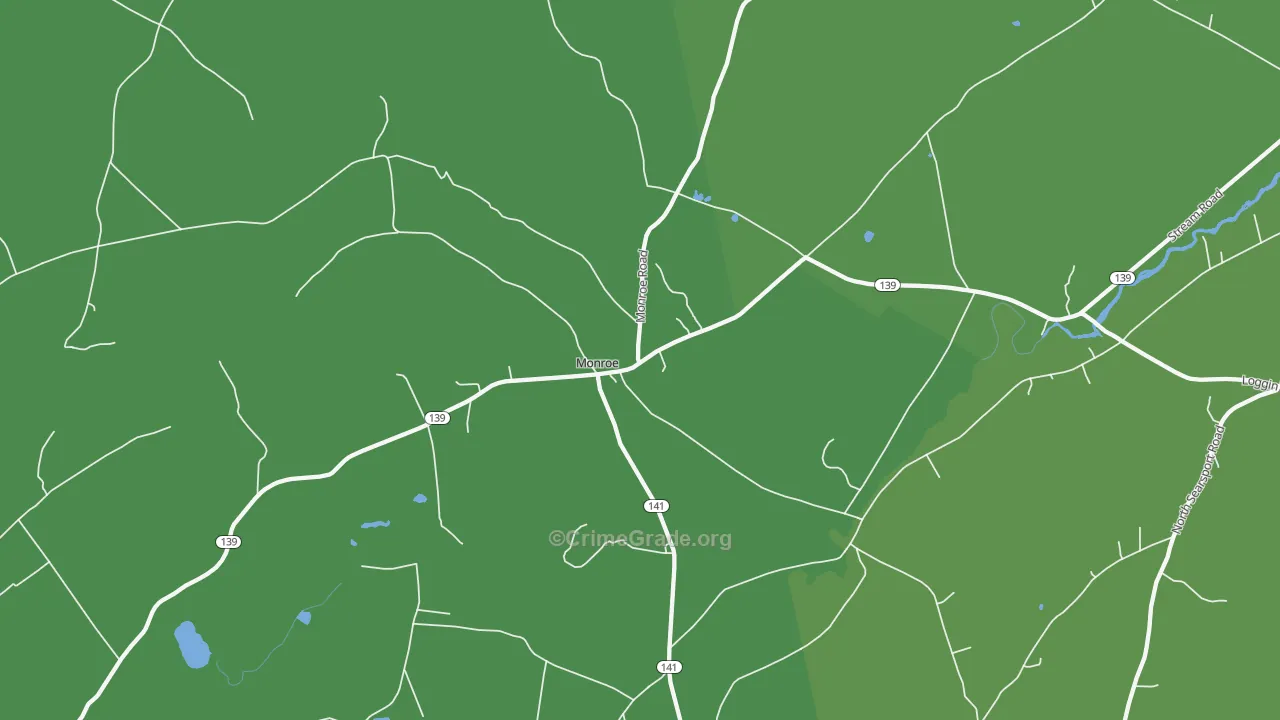 Monroe, ME Map of Assault Rates