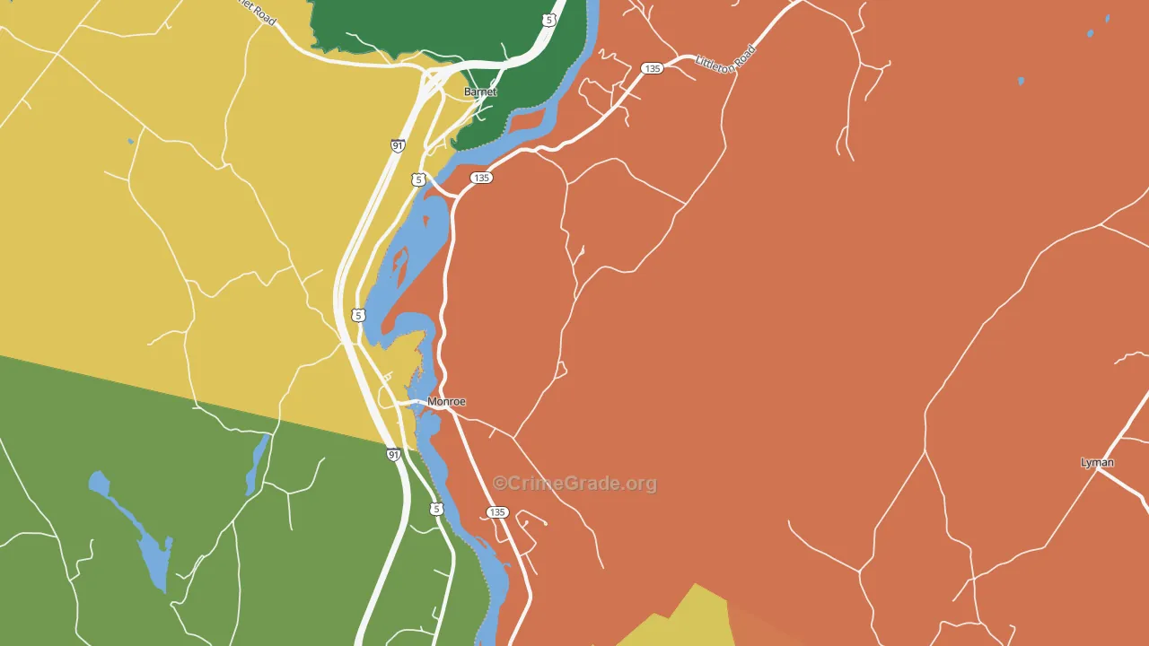 Monroe, NH Map of Assault Rates
