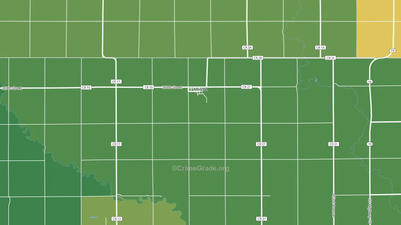 Monroe, SD Map of Assault Rates