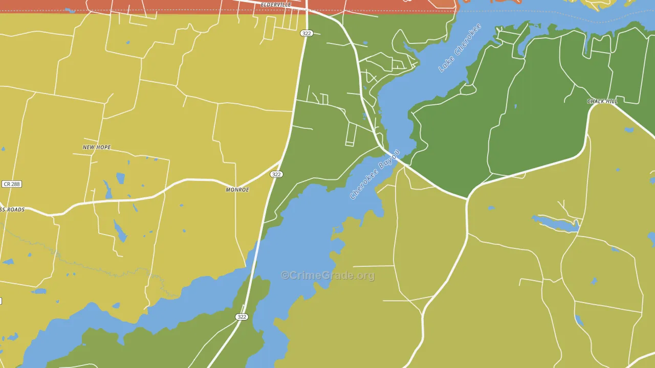 Monroe, TX Map of Assault Rates
