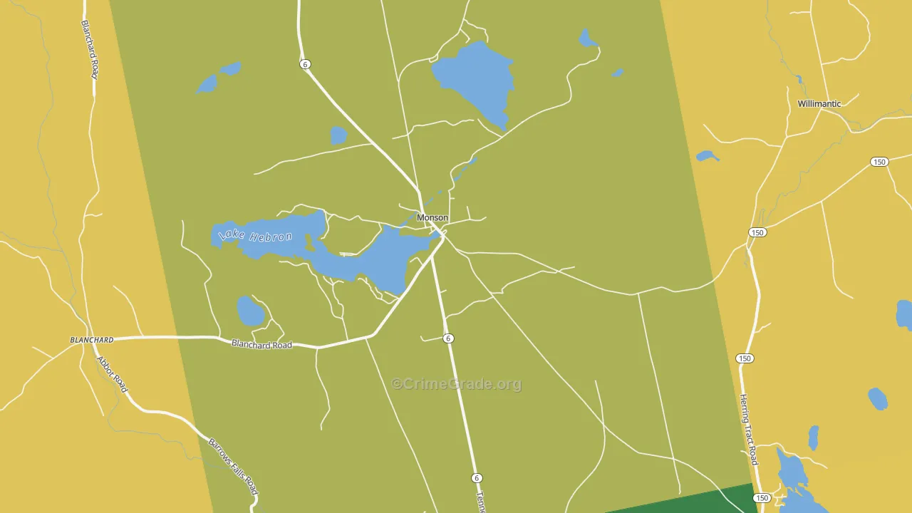 Monson, ME Map of Assault Rates