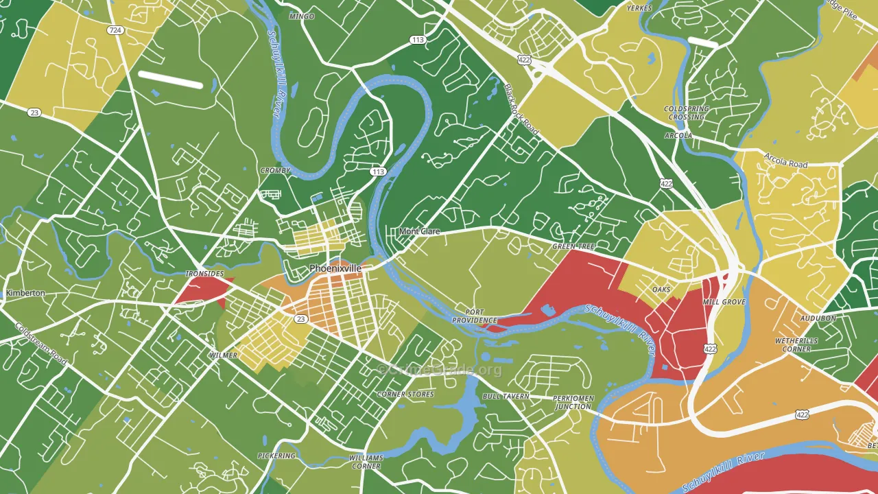 Mont Clare, PA Map of Assault Rates