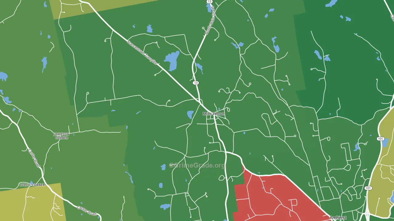Mont Vernon, NH Map of Assault Rates