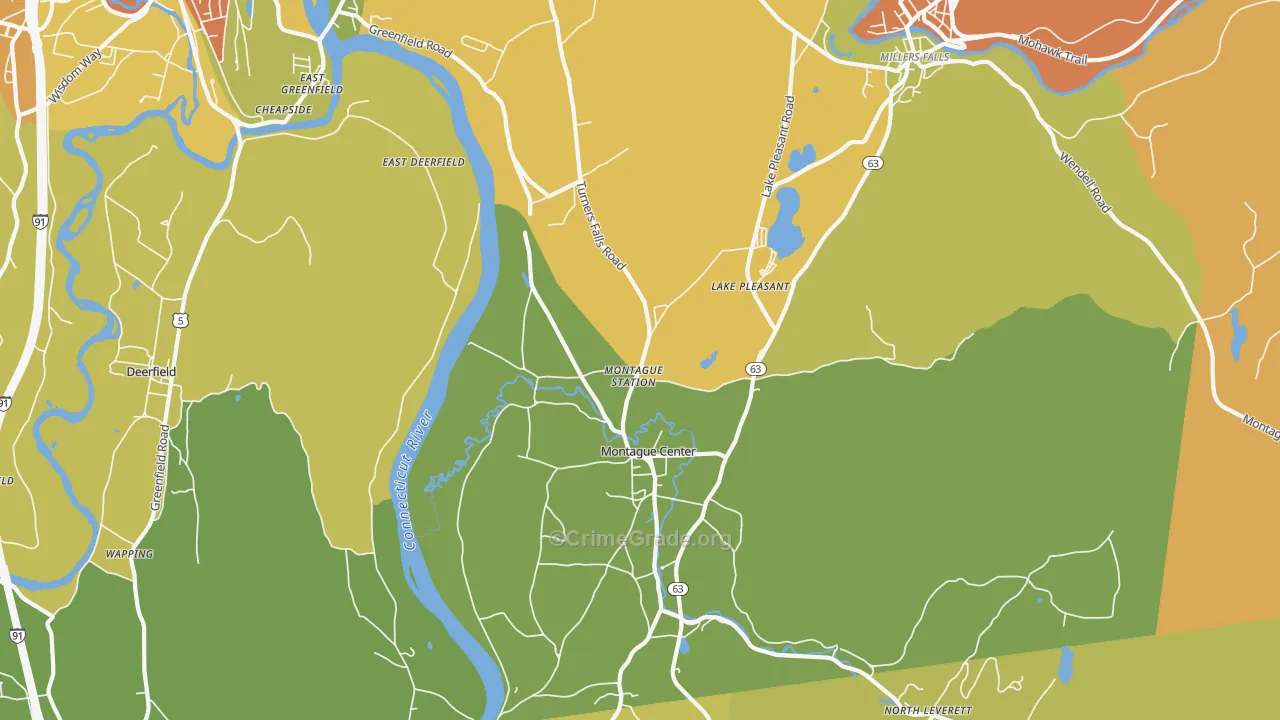 Montague, MA Map of Assault Rates