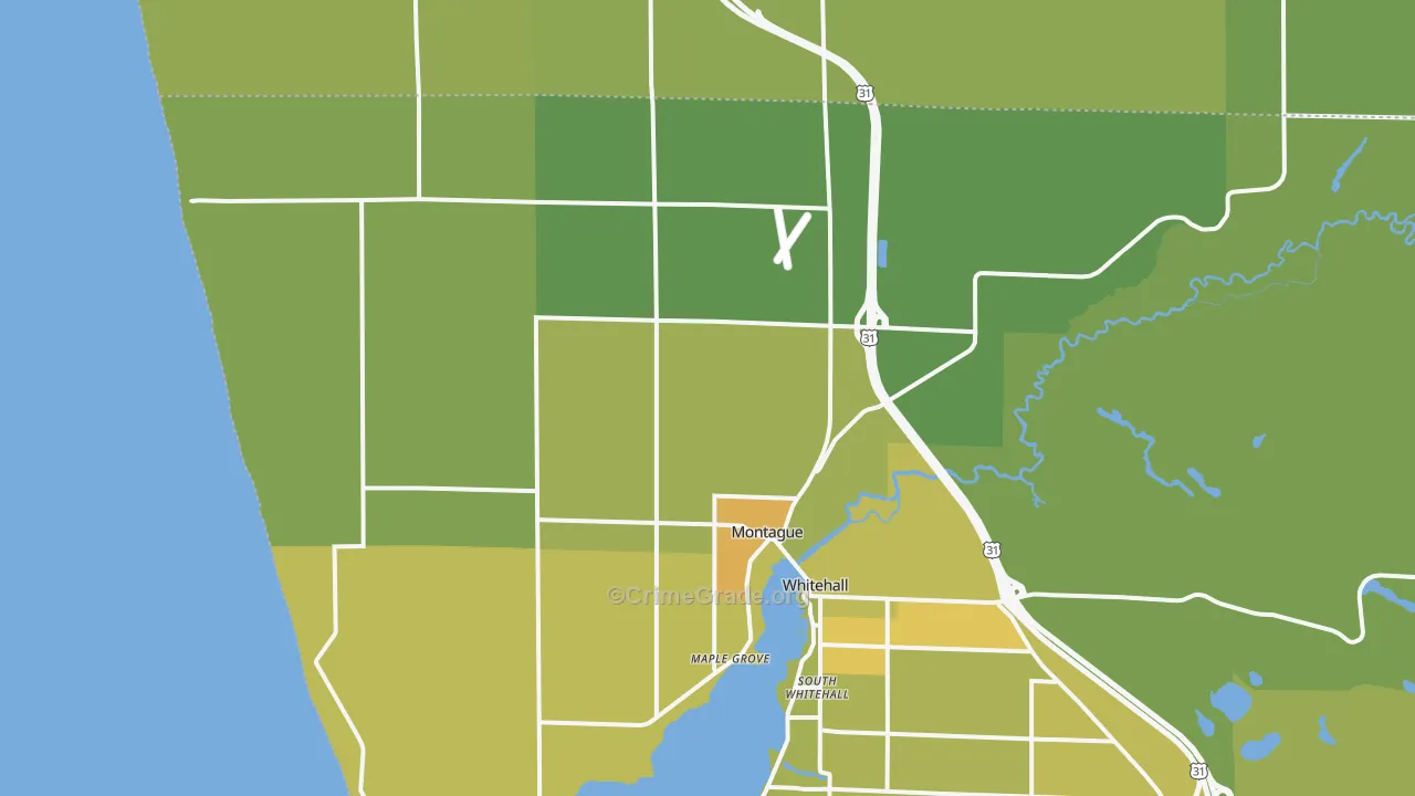 Montague, MI Map of Assault Rates