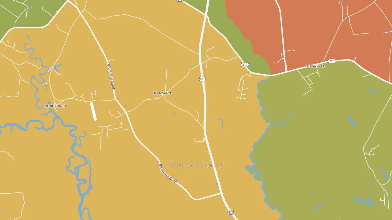 Montague, NC Map of Assault Rates