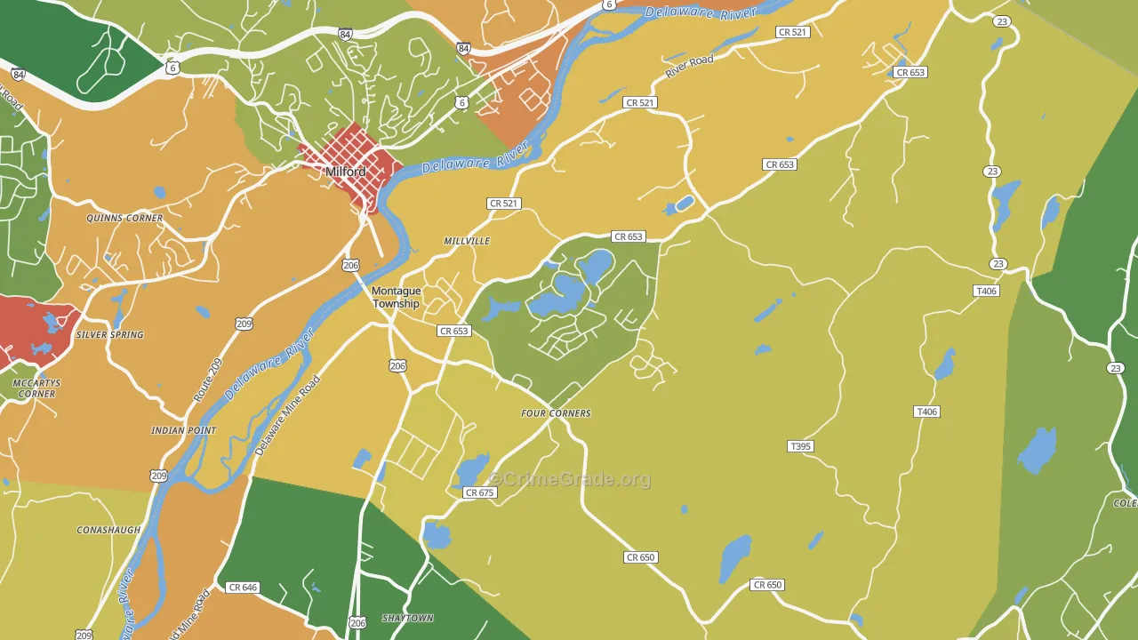 Montague, NJ Map of Assault Rates