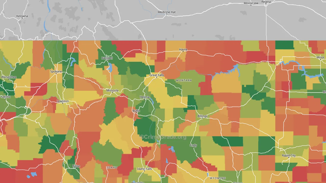 Montana Map of Assault Rates
