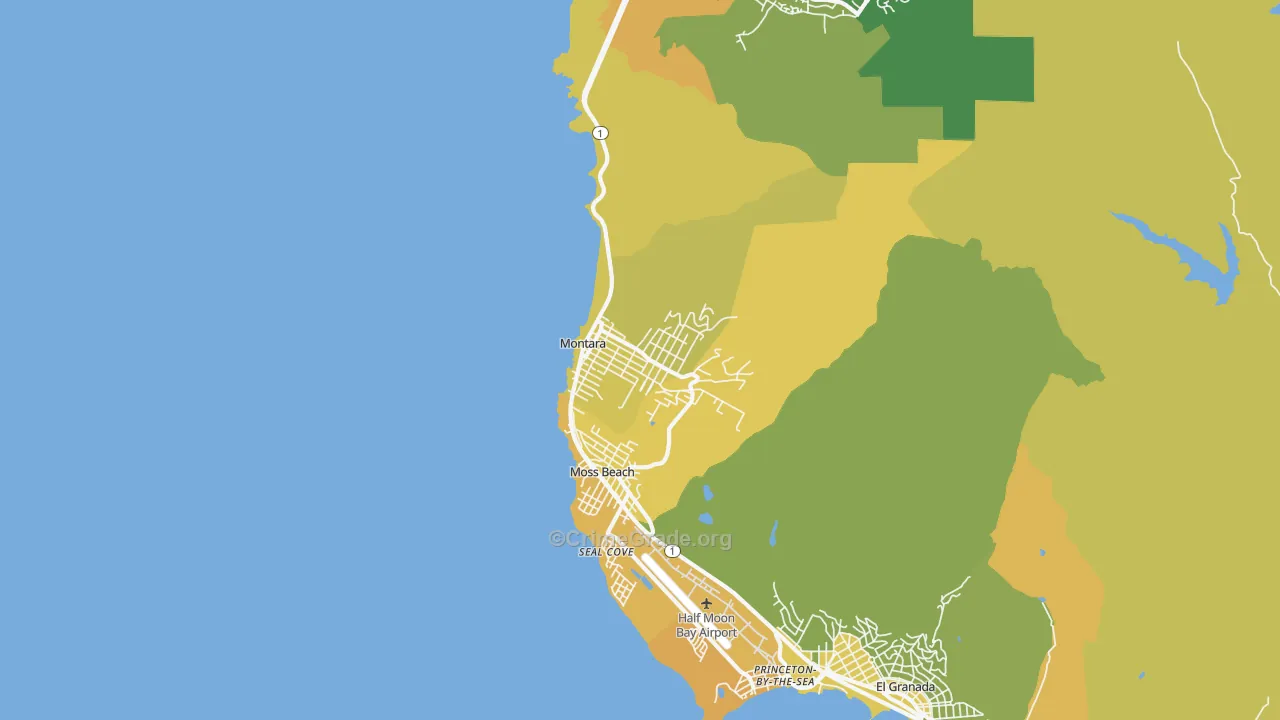 Montara, CA Map of Assault Rates