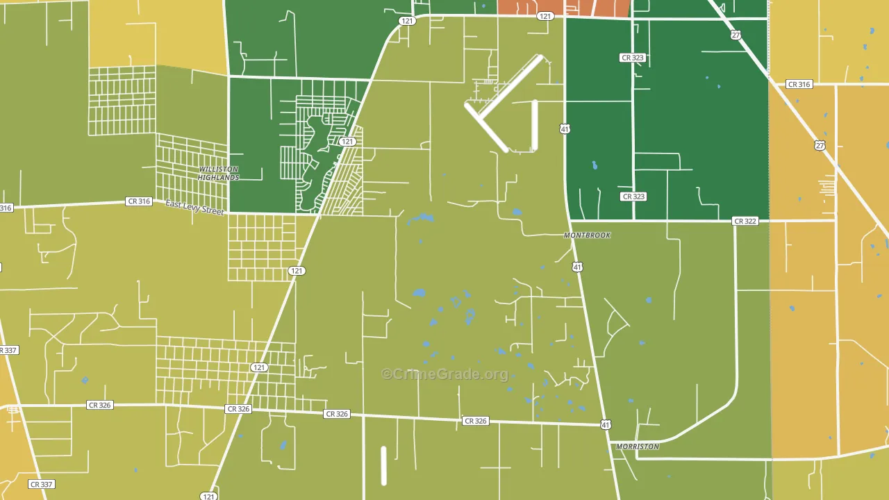 Montbrook, FL Map of Assault Rates