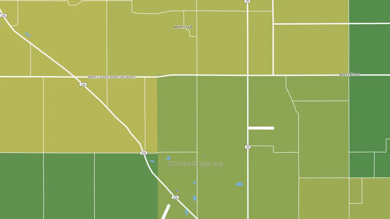 Montclair, IN Map of Assault Rates