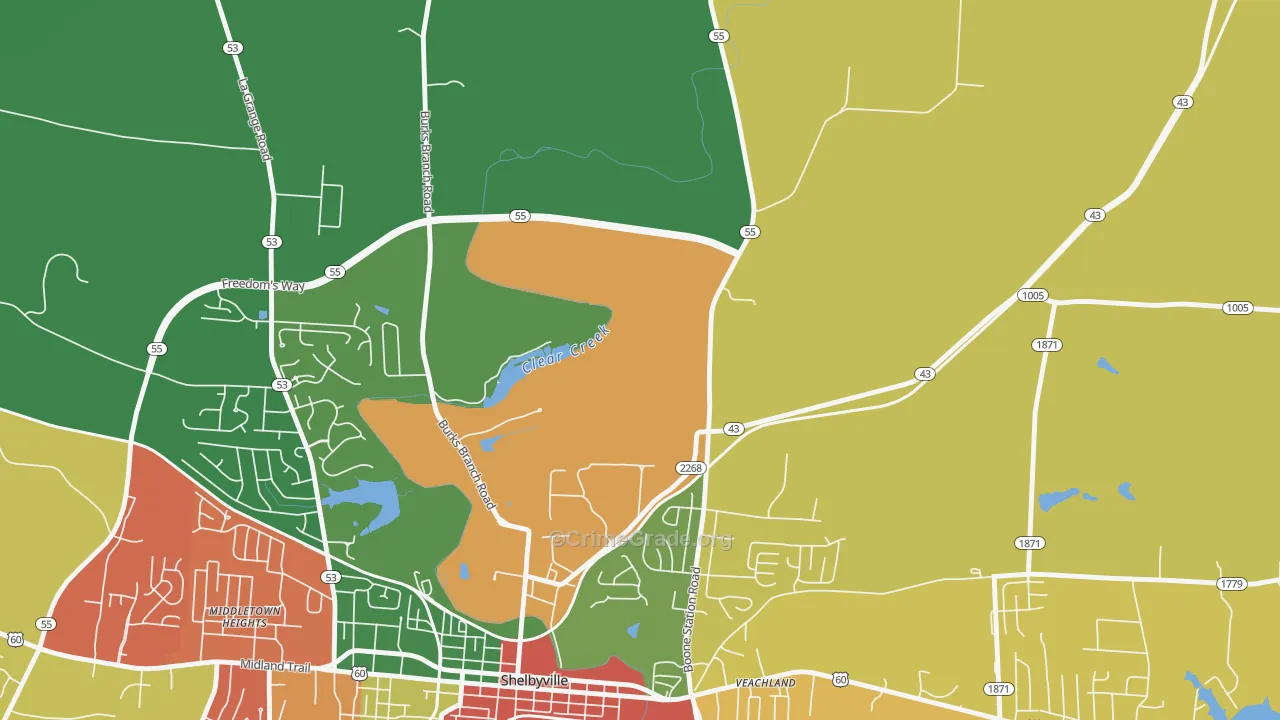 Montclair, KY Map of Assault Rates