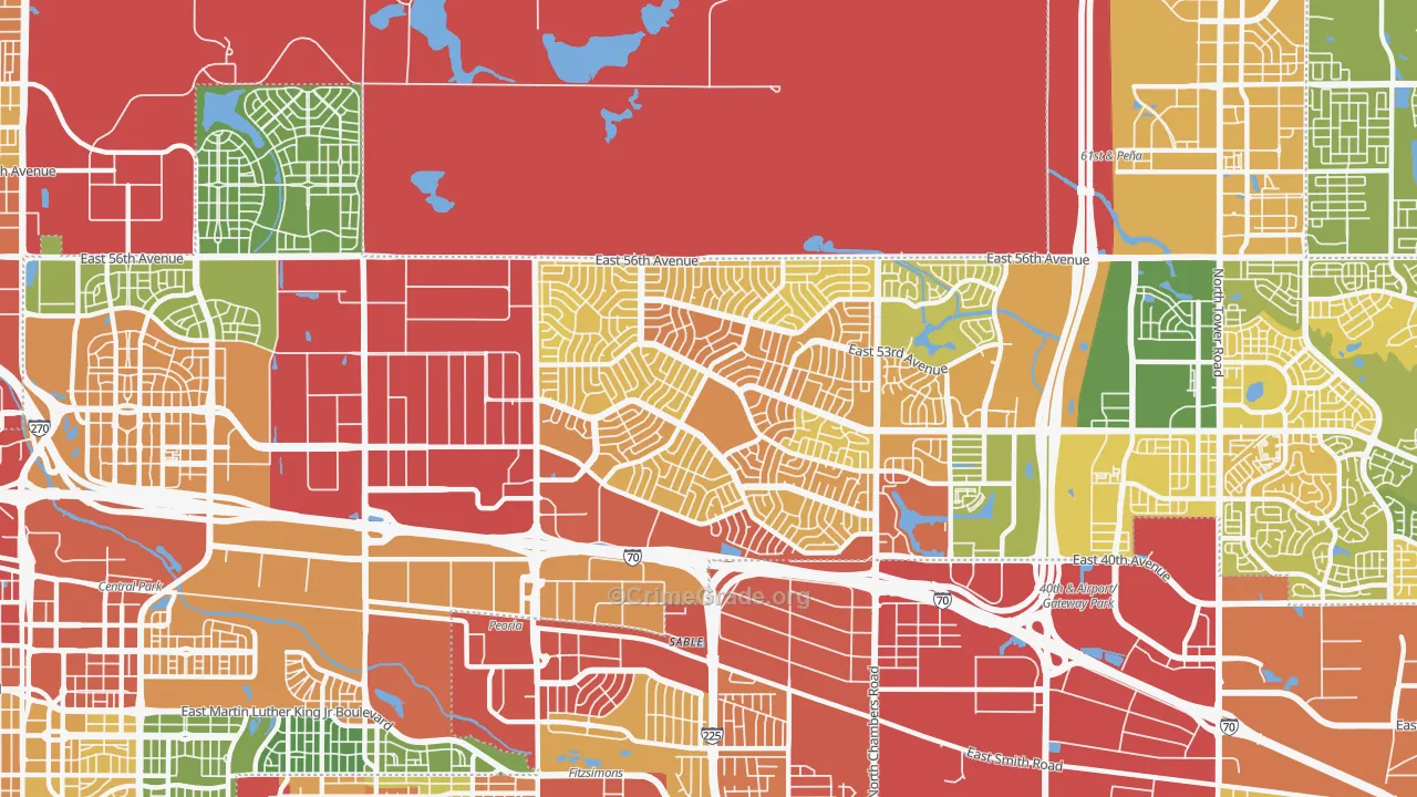 Montebello, Denver, CO Map of Assault Rates