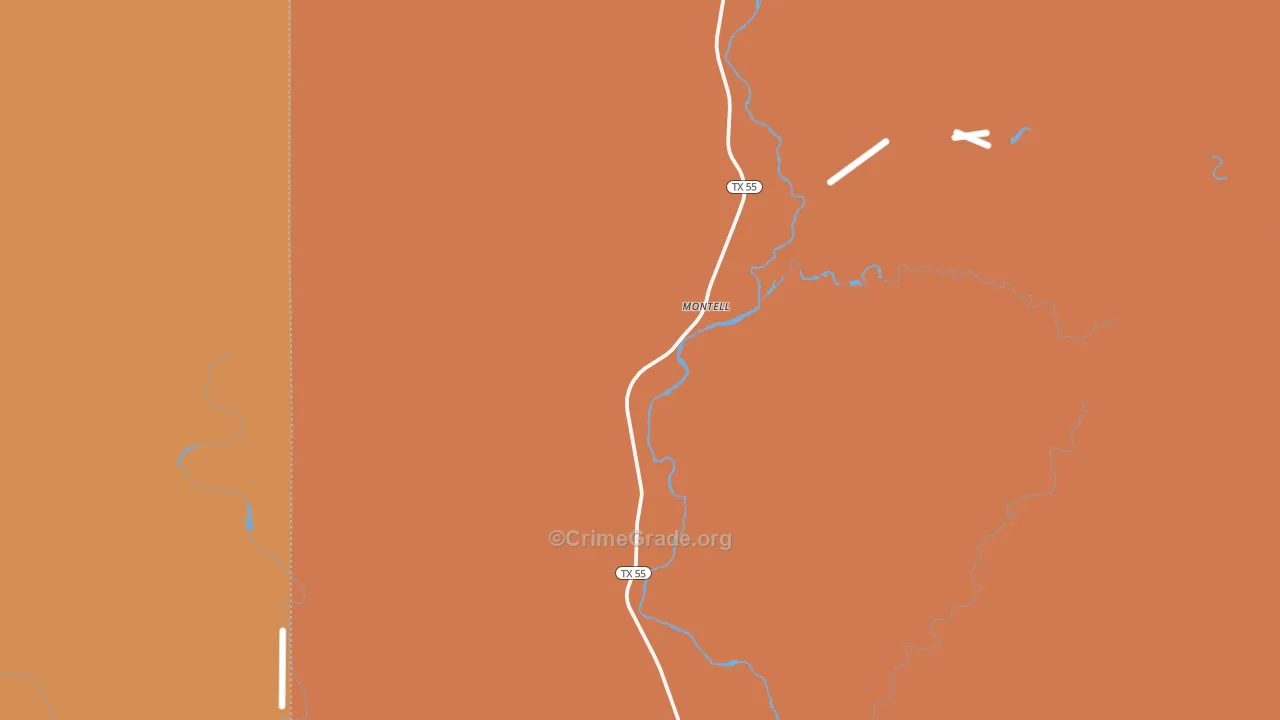 Montell, TX Map of Assault Rates