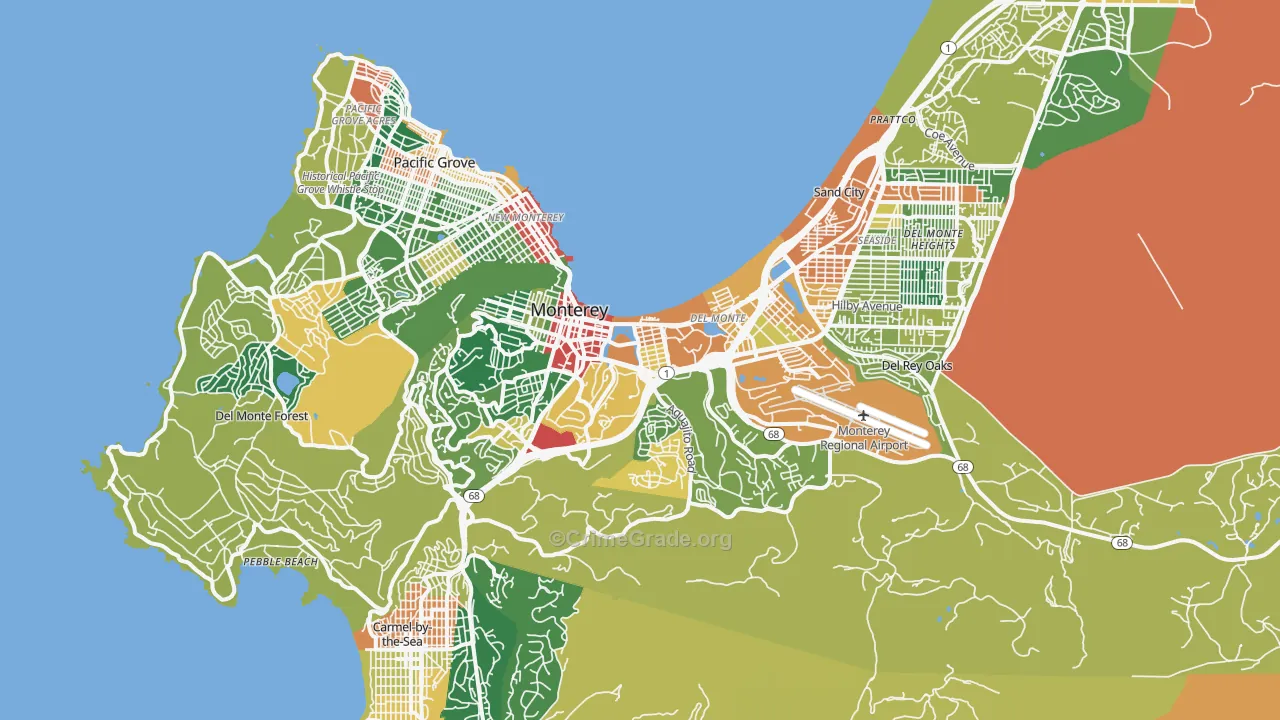 Monterey, CA Map of Assault Rates