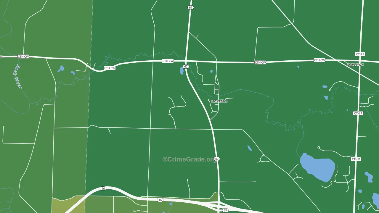 Monterey, WI Map of Assault Rates