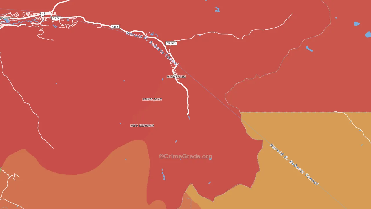 Montezuma, CO Map of Assault Rates