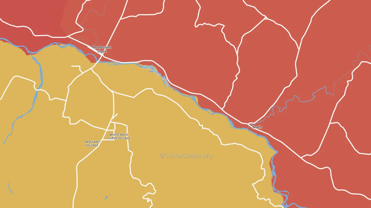 Montezuma Creek, UT Map of Assault Rates