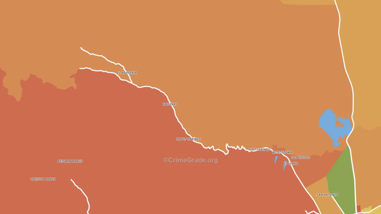 Montezuma, NM Map of Assault Rates