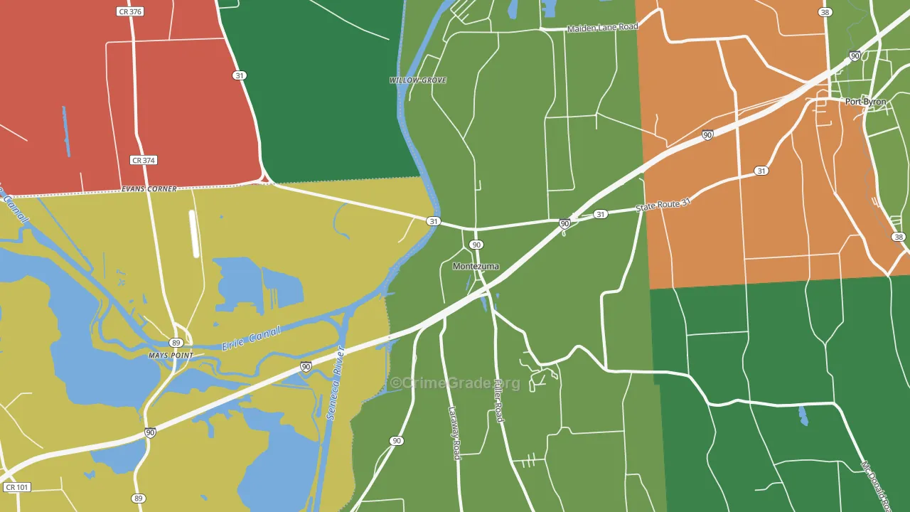 Montezuma, NY Map of Assault Rates