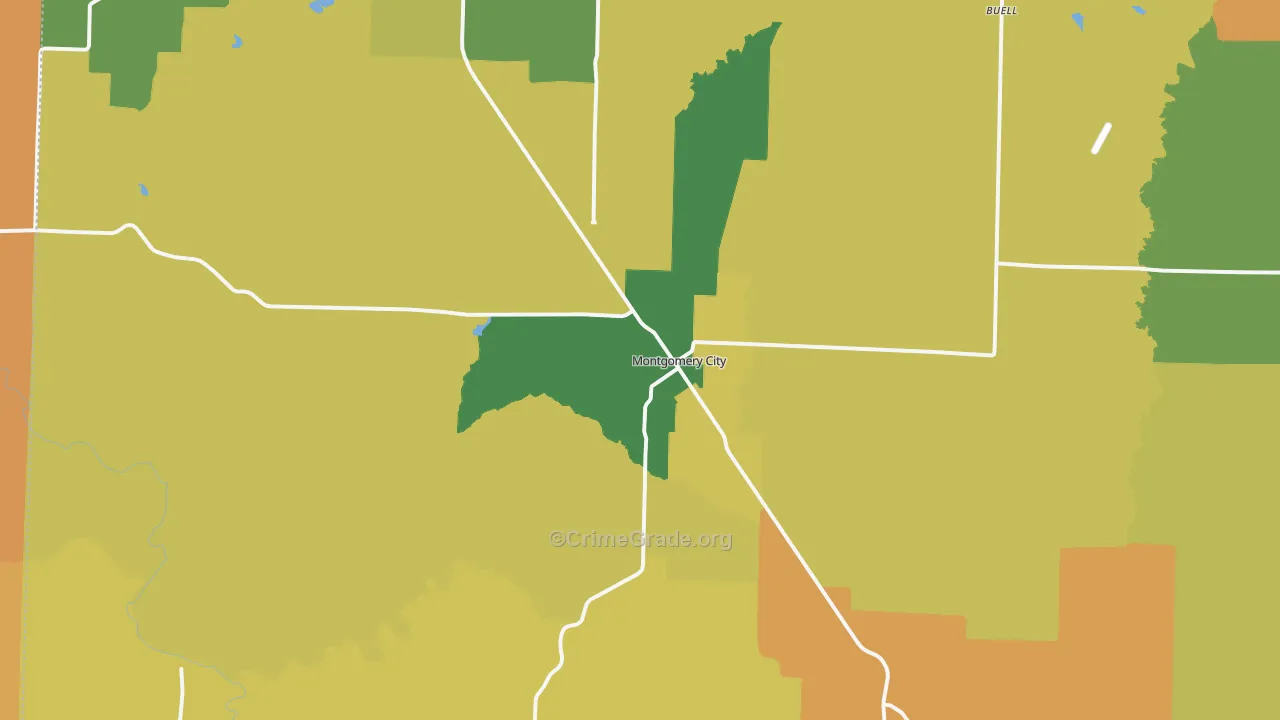 Montgomery City, MO Map of Assault Rates
