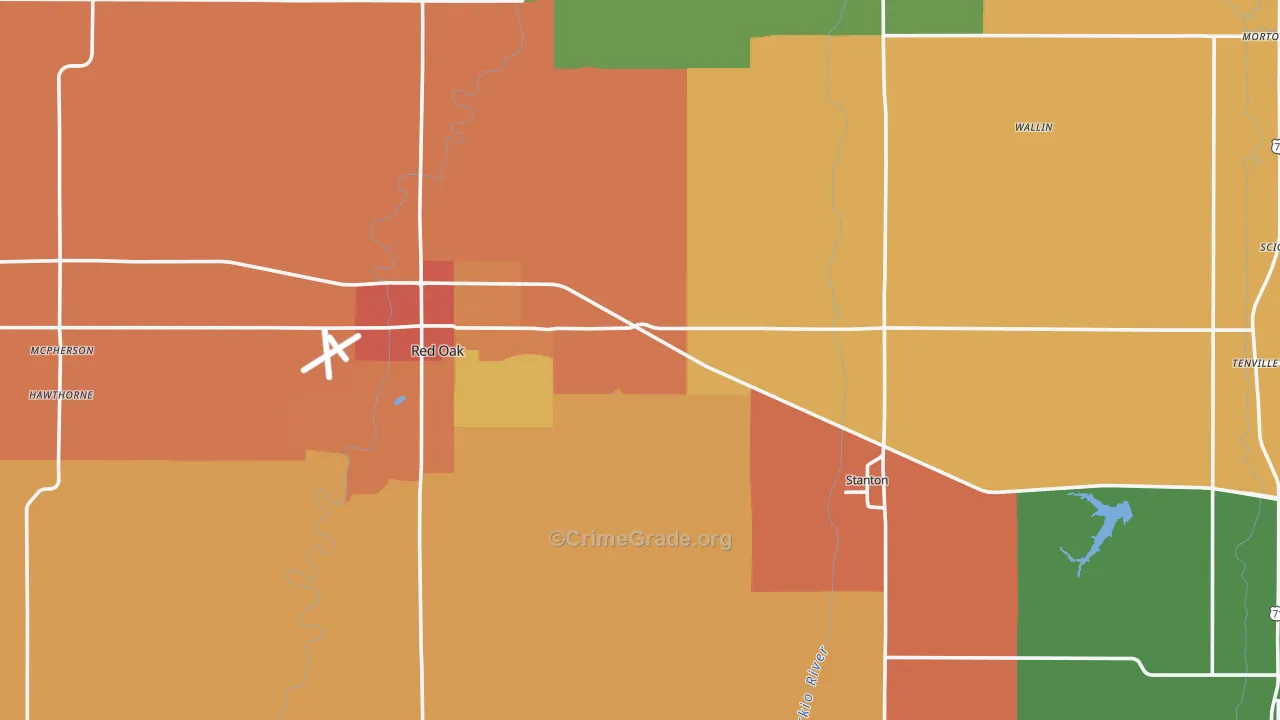 Montgomery County, IA Map of Assault Rates