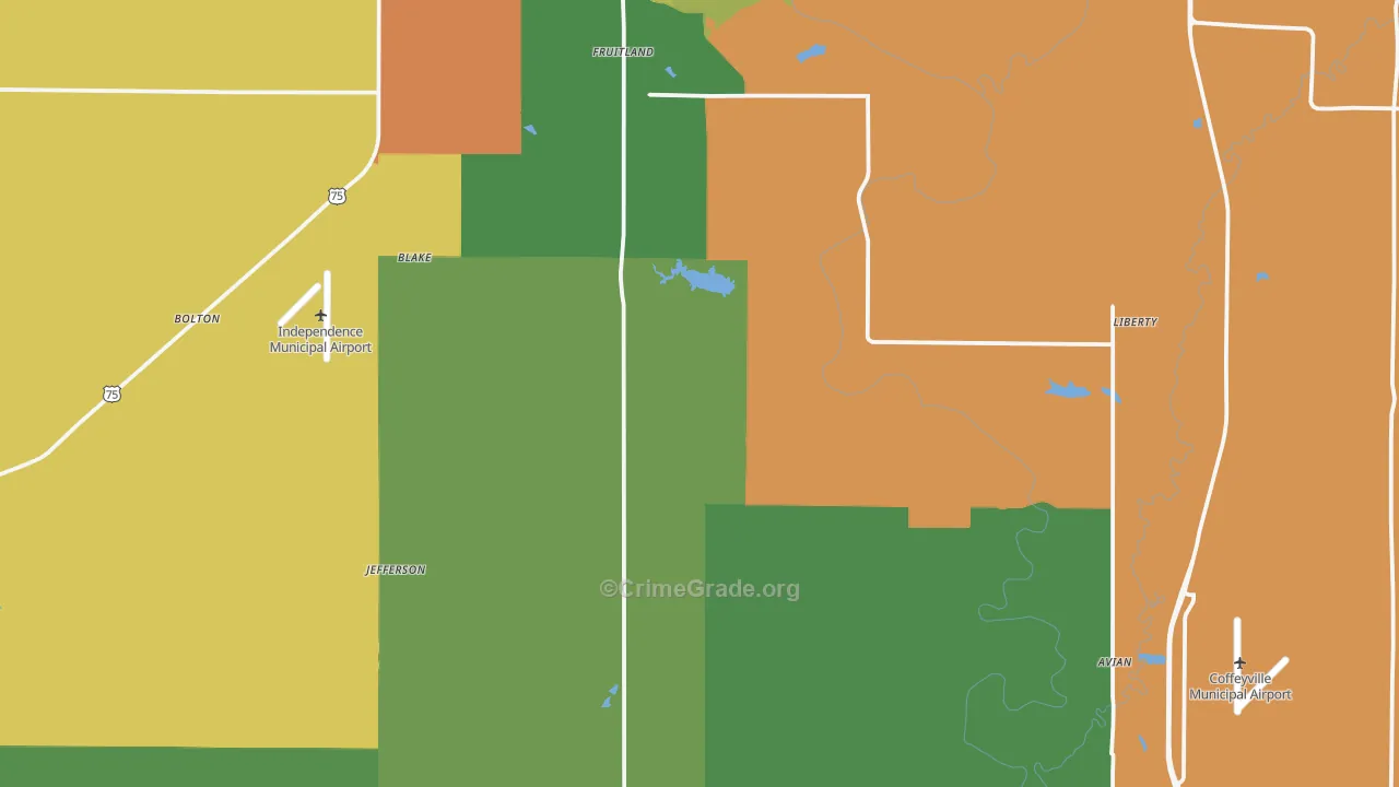 Montgomery County, KS Map of Assault Rates