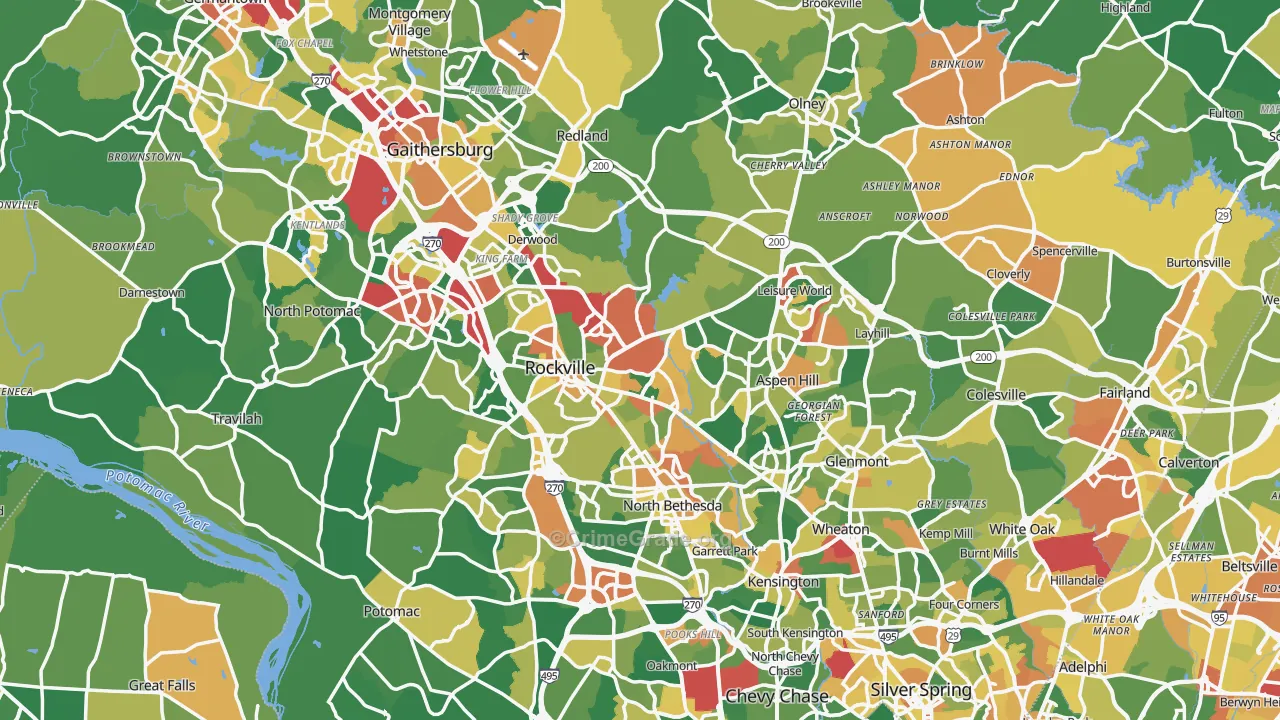 Montgomery County, MD Map of Assault Rates