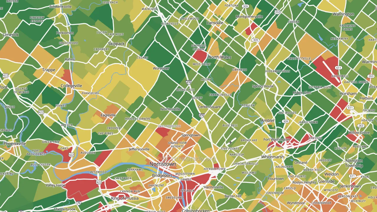 Montgomery County, PA Map of Assault Rates
