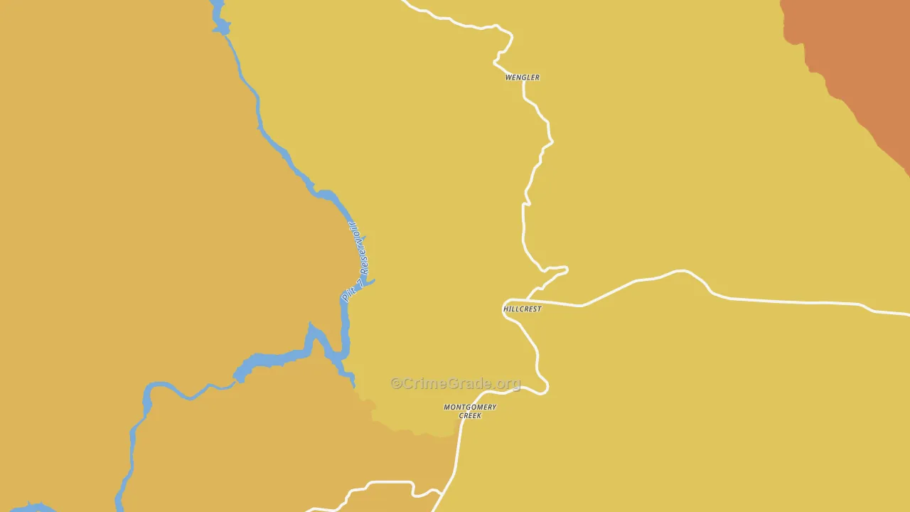 Montgomery Creek, CA Map of Assault Rates