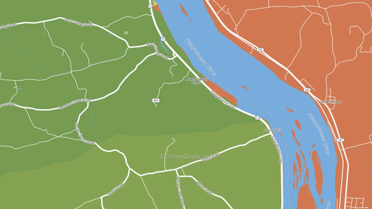 Montgomery Ferry, PA Map of Assault Rates