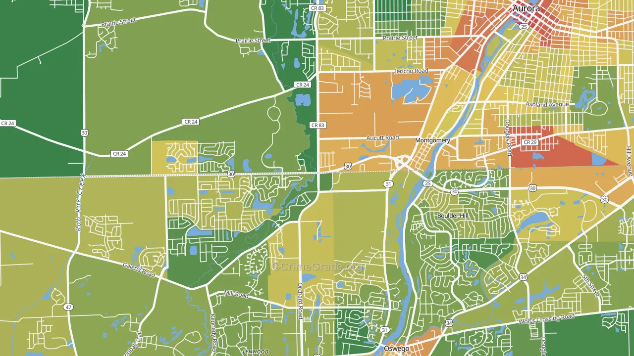 Montgomery, IL Map of Assault Rates