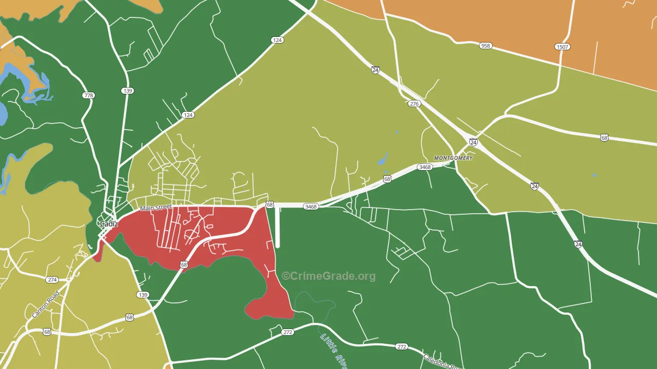 Montgomery, KY Map of Assault Rates