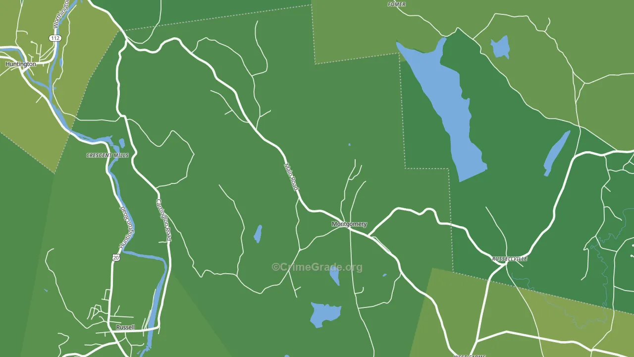 Montgomery, MA Map of Assault Rates