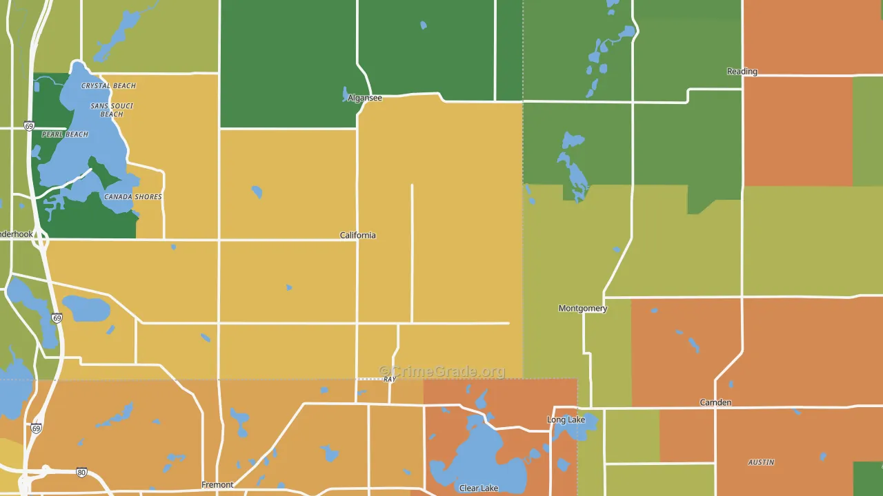 Montgomery, MI Map of Assault Rates