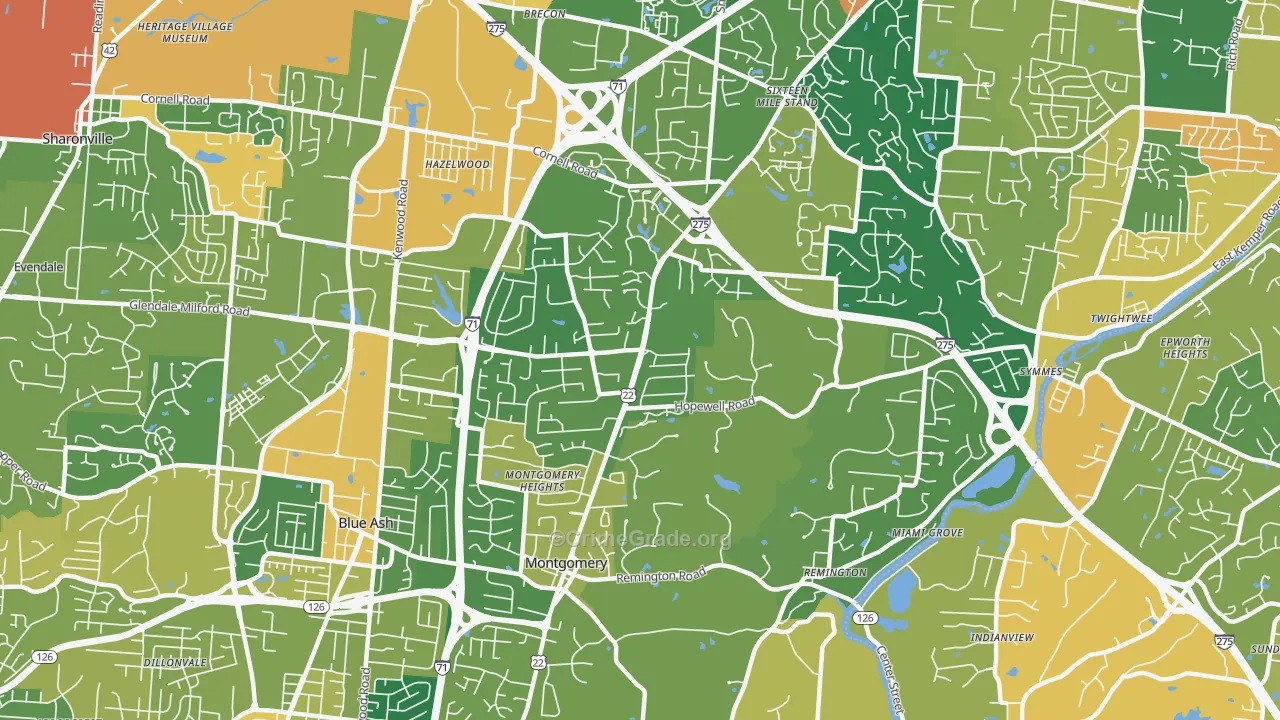 Montgomery, OH Map of Assault Rates