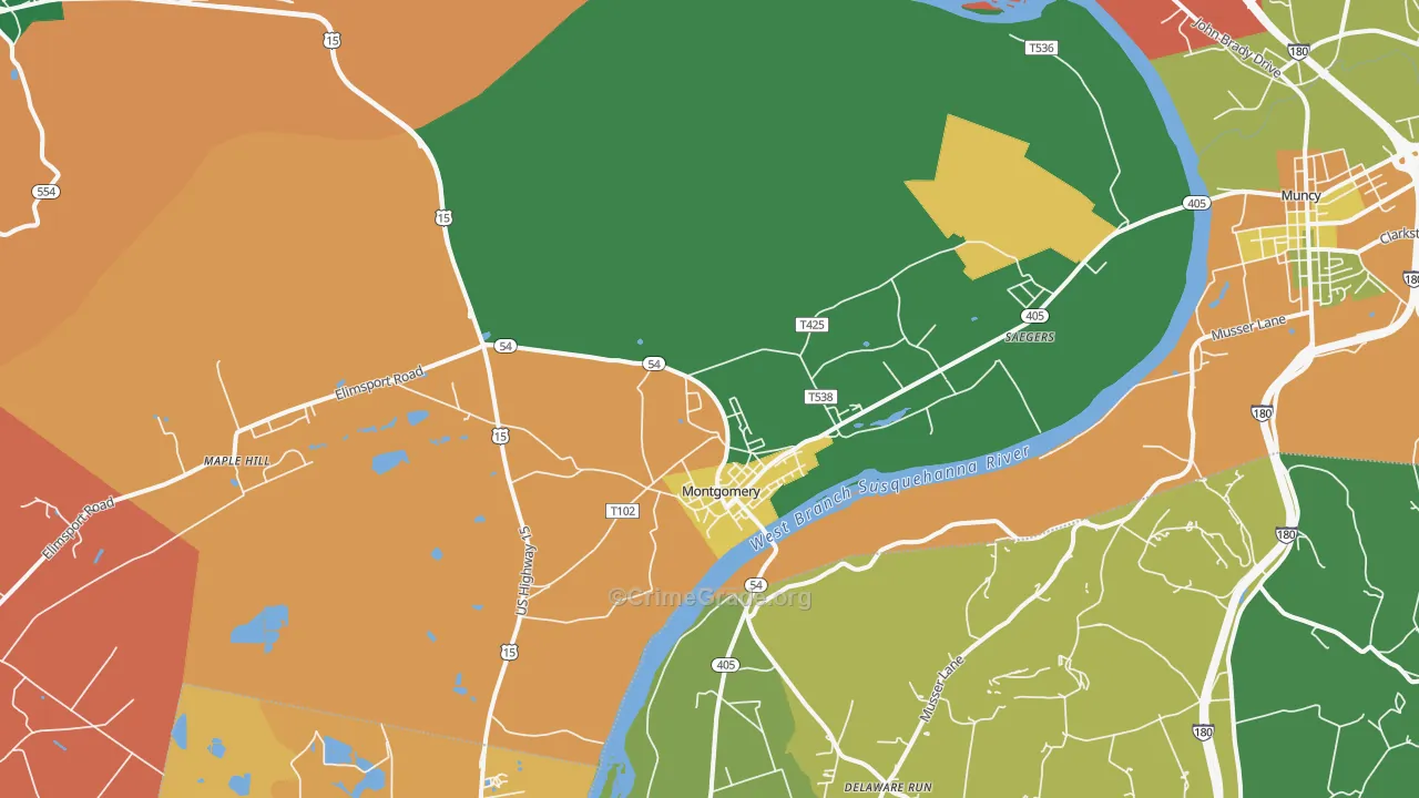 Montgomery, PA Map of Assault Rates