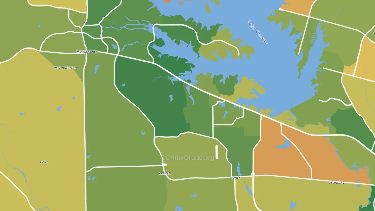 Montgomery, TX Map of Assault Rates