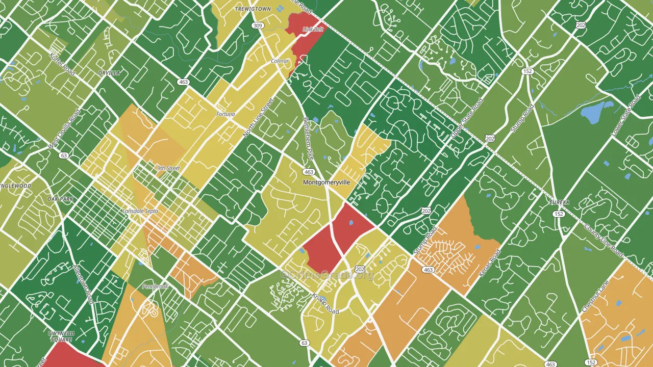 Montgomeryville, PA Map of Assault Rates