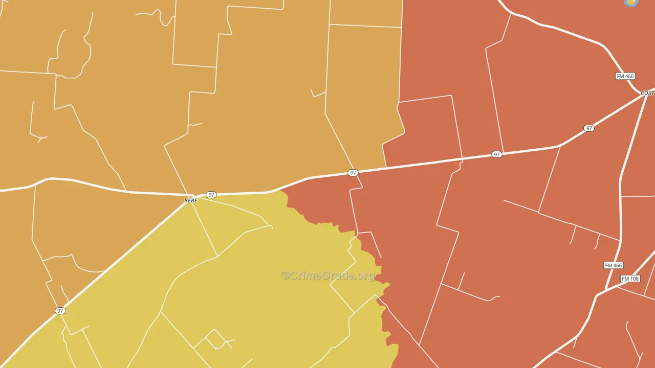 Monthalia, TX Map of Assault Rates