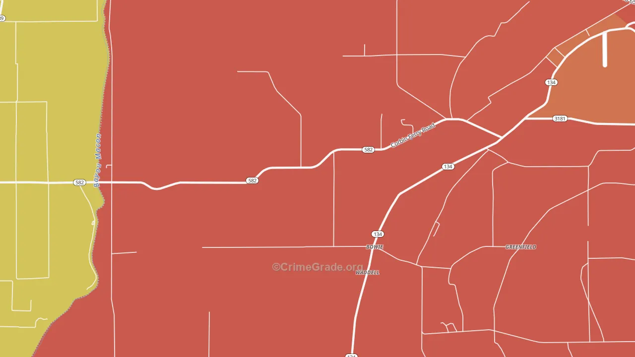 Monticello, LA Map of Assault Rates
