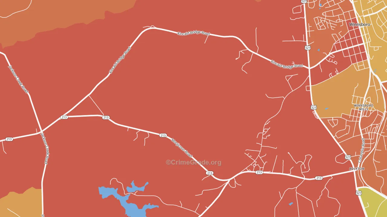 Monticello, SC Map of Assault Rates