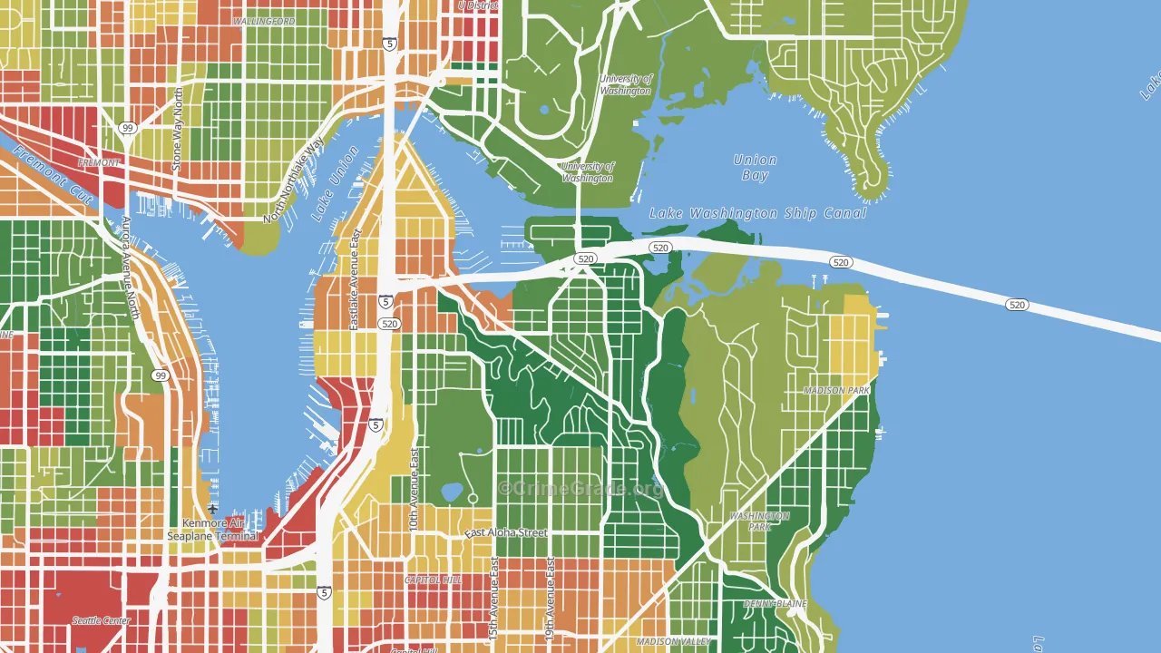 Montlake, Seattle, WA Map of Assault Rates