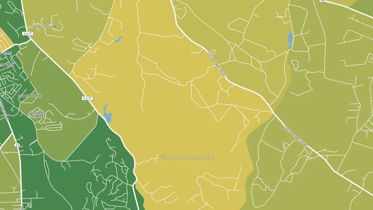 Montmorenci, SC Map of Assault Rates