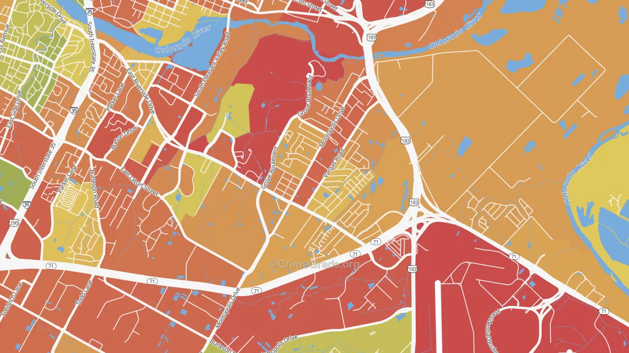 Montopolis, Austin, TX Map of Assault Rates