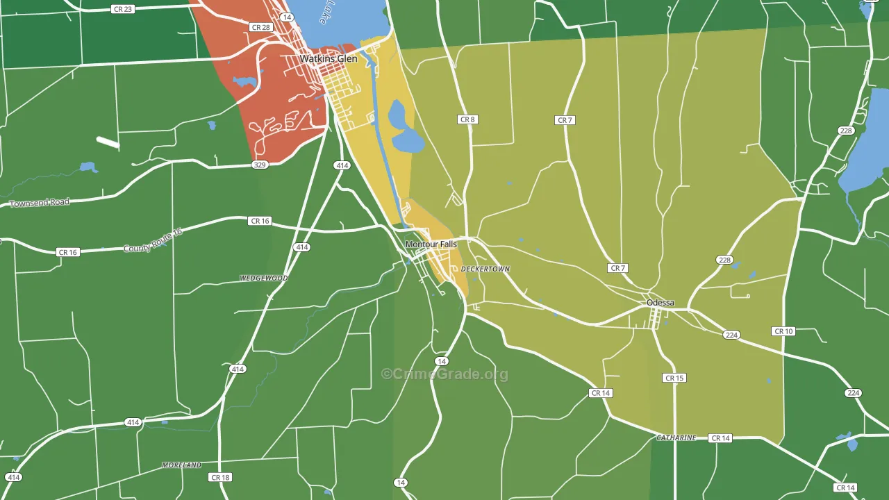 Montour Falls, NY Map of Assault Rates