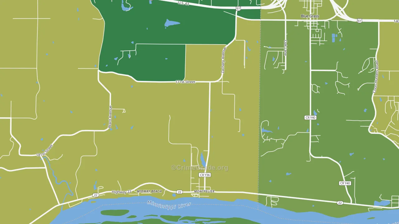 Montpelier, IA Map of Assault Rates