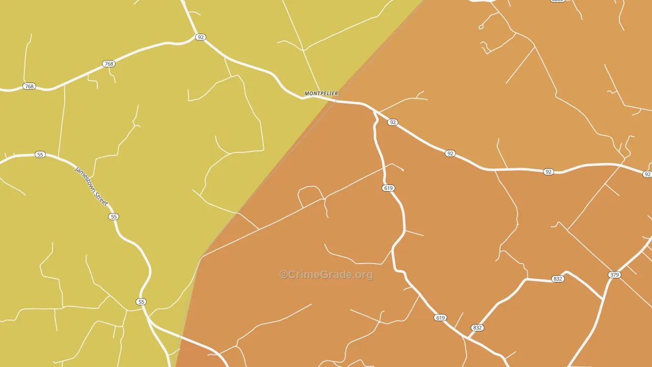Montpelier, KY Map of Assault Rates