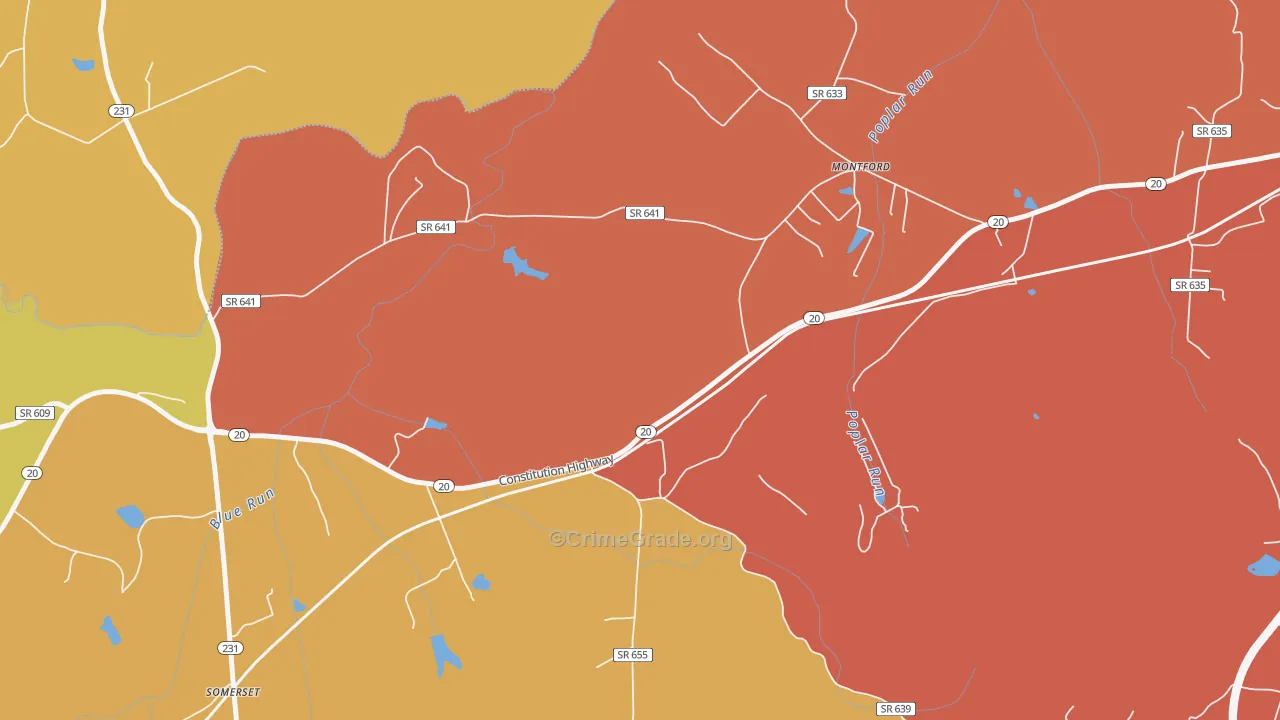 Montpelier Station, VA Map of Assault Rates
