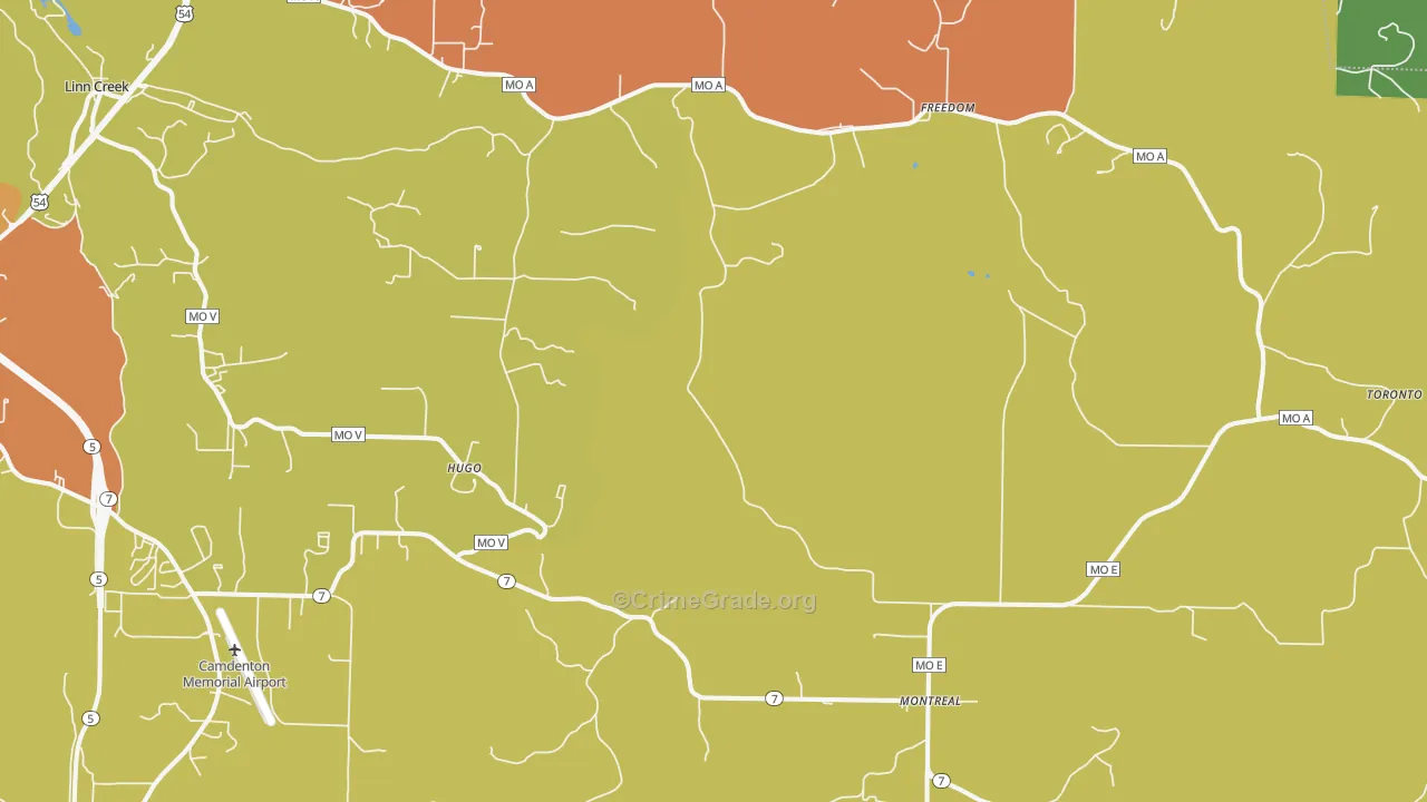 Montreal, MO Map of Assault Rates